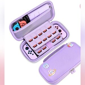Nintendo Switch Lavender Gaming Console Case with Stickers